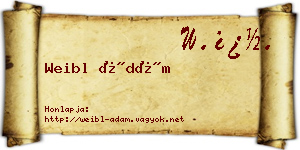 Weibl Ádám névjegykártya